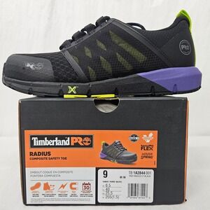 Timberland‎ PRO Radius Work Shoe Composite Toe 1A2844 Black Purple Women Size 9
